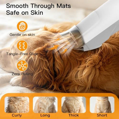 Dog Grooming Vacuum Kit, 7-in-1 Pet Hair Vacuum for Shedding