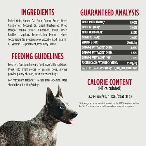 Nulo Functional Granola Bars, Healthy Dog Treats, Oven Baked, Made with Prebiotics and Probiotics, Contains No Added Salt, Sugar, or Molasses, 10 Ounce Bag