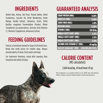 Nulo Functional Granola Bars, Healthy Dog Treats, Oven Baked, Made with Prebiotics and Probiotics, Contains No Added Salt, Sugar, or Molasses, 10 Ounce Bag
