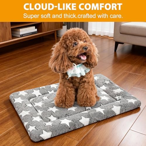 Dog Crate Pad Washable Cat Dog Pet Bed for Crate kennel puppy Mat 18in Gray