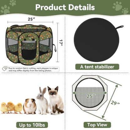 Siedihit Dog Cat Playpen, Puppy Pet Playpen Indoor for Small Dog