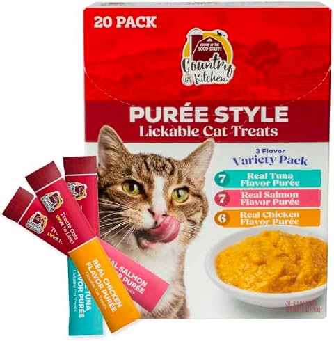 Country Kitchen Variety Pack Puree Lickable Cat Treats, 5 oz Tubes, 20 Ct