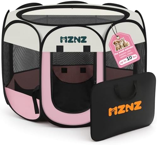 Dog Cat Small Animal Puppy Playpen Crate, Small, Pink