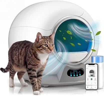 Petcove PurrTek Automatic Litter Box Self Cleaning 5GHz Wi-Fi, Odor Control