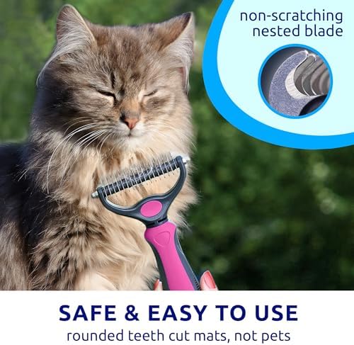 Pat Your Pet Deshedding Brush & Metal Comb Grooming Combo for Cats & Dogs