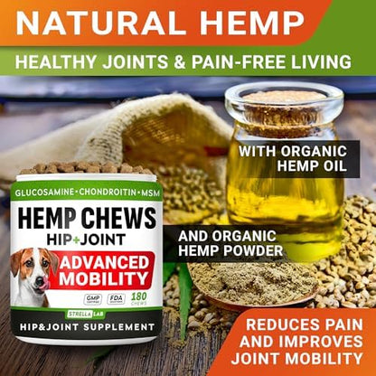 STRELLALAB Advanced Joint Hemp Chews for Dogs Mobility - Joint Supplement