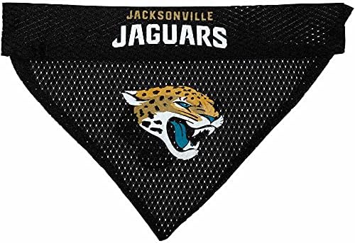 NFL DOG BANDANA - JACKSONVILLE JAGUARS REVERSIBLE PET BANDANA. 2 Sided Sports Bandana with a PREMIUM Embroidery TEAM LOGO, Large/X-Large. - 2 Sizes & 32 NFL Teams available