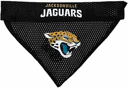 NFL DOG BANDANA - JACKSONVILLE JAGUARS REVERSIBLE PET BANDANA. 2 Sided Sports Bandana with a PREMIUM Embroidery TEAM LOGO, Large/X-Large. - 2 Sizes & 32 NFL Teams available