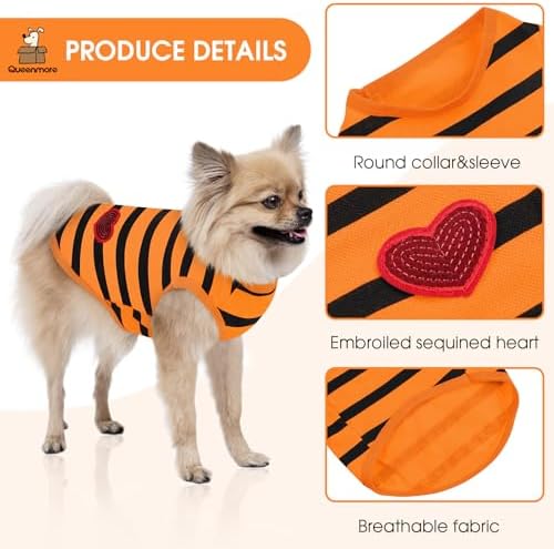 Queenmore Small Dog Shirt,Soft Breathable Dog Shirt for Dogs Cats Boy Girl,Pet Clothes for All Season,Breathable Lightweight Pet Tshirt for Frenchie, Dachshund, Yorkie