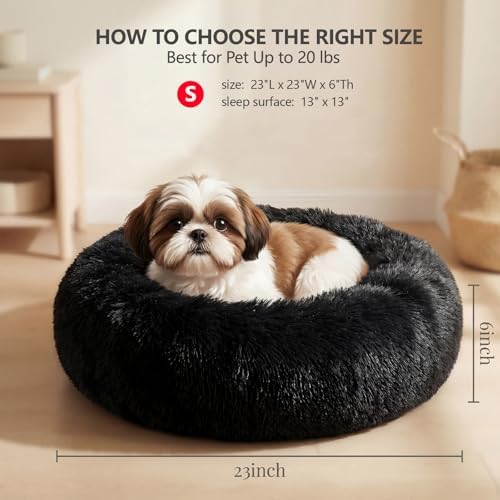 nononfish Comfortable Dog Bed for Small Dogs,Soft Donut Pet Bed