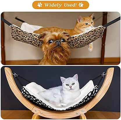 Jetec 2 Pack Cat Hammock for Cage, Leopard and Dot, L