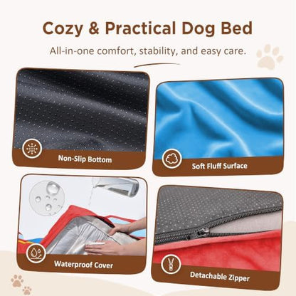 Comfort Expression Orthopedic Dog Bed for Extra Large Dogs with Bolster