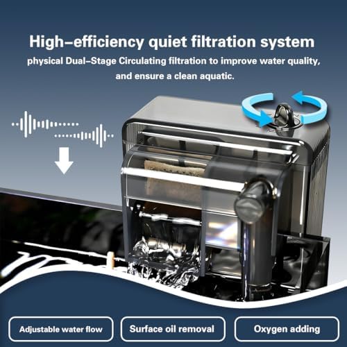 1.8 Gallon Fish Tank with Light,Filter,Lid,Landscape Accessories