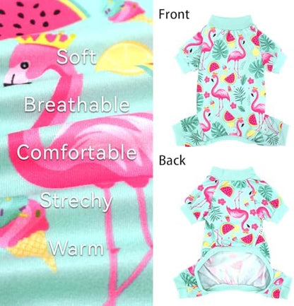 XPUDAC 4 Pack Dog Pajamas Soft Dog Pjs Clothes for Small Medium Dogs, 2XL
