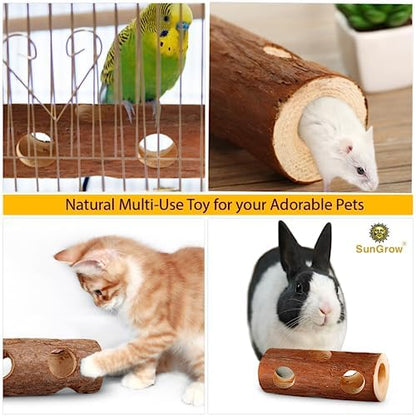 SunGrow Rabbit Log Chew, 8 Inches, Fresh Lumber Contemporary Textured Design, Log Chew Teeth Care Toy, for Chinchilla, Hamster, Guinea Pig, Gerbils, Small Animals