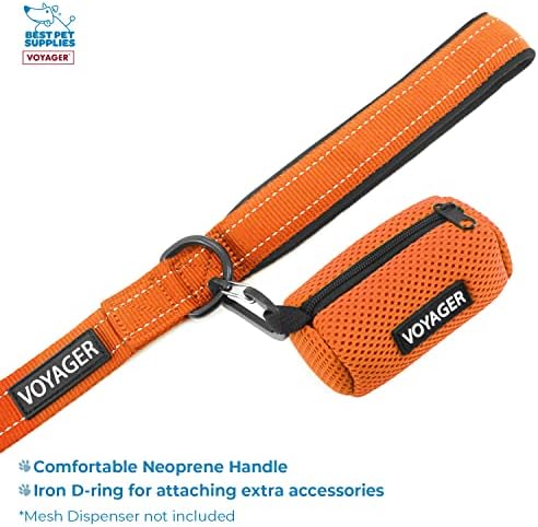 Best Pet Supplies Voyager Step-in Lock Pet Harness w Reflective Pet Leash Combo Set with Neoprene Handle 5ft - Supports Small, Medium and Large Breed Puppies/Cats - Orange, XXS