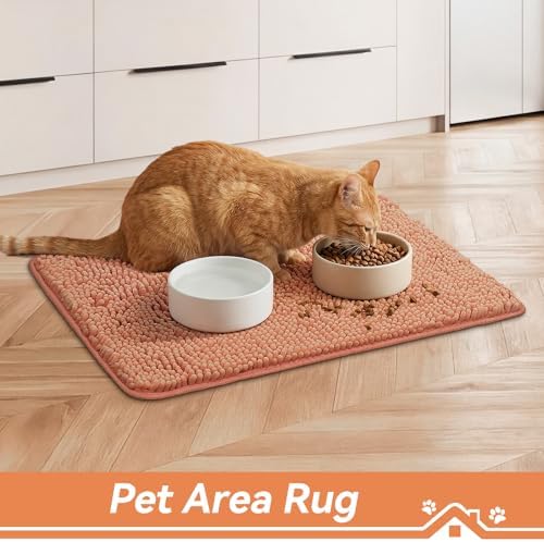 Bcoimo Super Absorbent Cat Door Mat, 24"*17" Anti Slip Mat for Muddy Paws