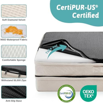 COZY KISS Orthopedic Dog Bed for Extra Large Dogs, L Shaped XL 44x32 inch