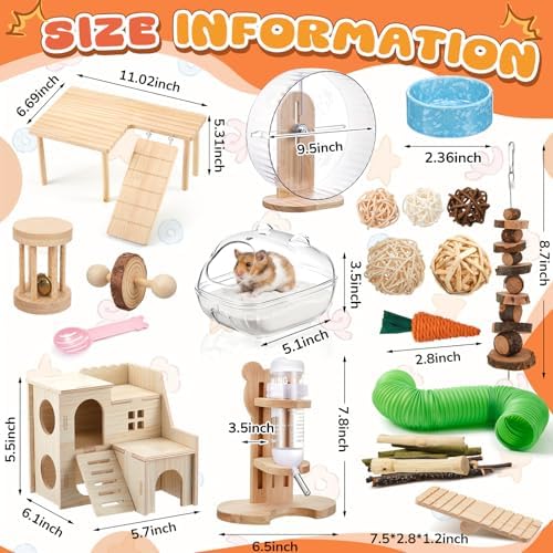 40 Pcs Hamster Cage Accessories Exercise Wheel,Fun Style