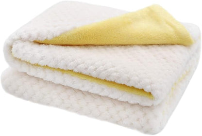 furrybaby Dog Blankets for Small Dogs & Cats for Couch, Reversible Flannel Blankets for Pets 24x32 Inch, Cat Blankets for Indoor Cats Washable(White)