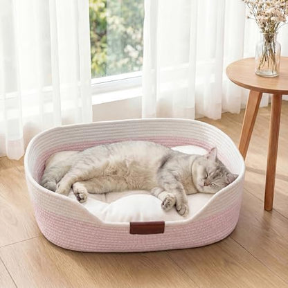 YOUDENOVA Cat Bed, Stimulicat Handwoven Cat Basket with Cushion