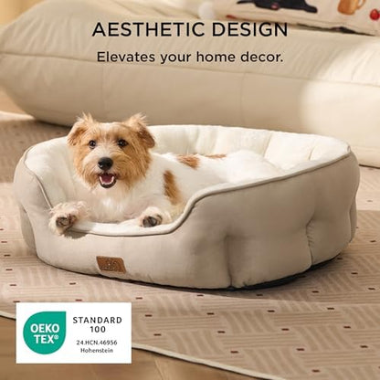 Bedsure Medium Dog Bed Washable,Large Cat Beds for Indoor Cats,28in Camel