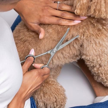 Tweezerman 7" Pet Grooming Shears-Safety Round Tips for Dogs & Cats