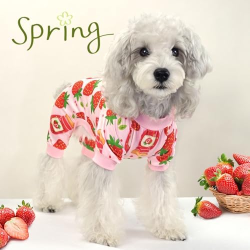 XPUDAC 4 Pack Dog Pajamas Soft Dog Pjs Clothes for Small Medium Dogs, 2XL