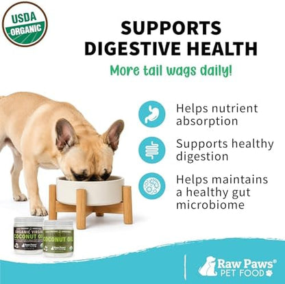 Raw Paws Organic Virgin Coconut Oil for Dogs & Cats, 16-oz - Supplement