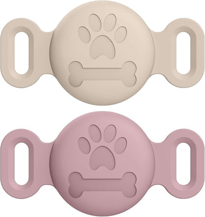 Vancle at Case for Dog Collar, Waterproof Apple Air Tag Protective Holder GPS Tracking Finder for Pet, Silicone Case for Dog Collar Cat Loop Holder Pet Accessories