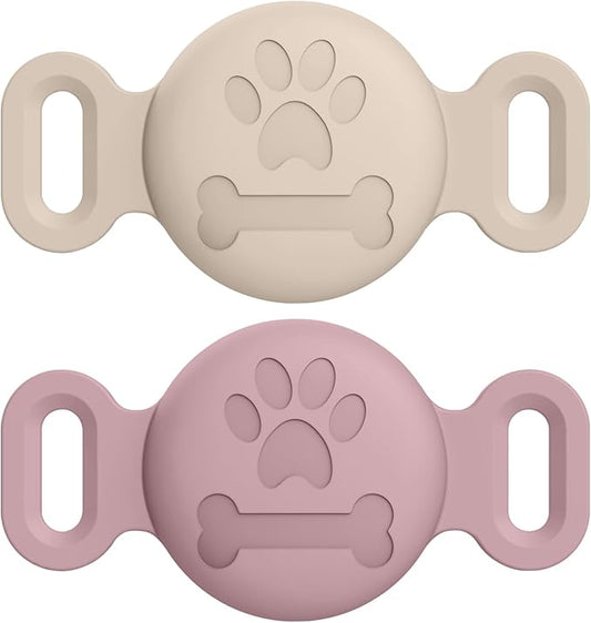 Vancle at Case for Dog Collar, Waterproof Apple Air Tag Protective Holder GPS Tracking Finder for Pet, Silicone Case for Dog Collar Cat Loop Holder Pet Accessories