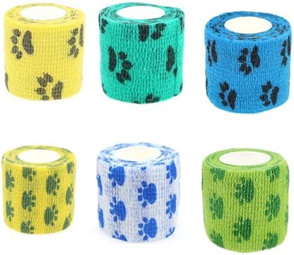 Self Adhesive Bandage Wrap Cohesive Bandage Bulk Vet Tape Self Adherent Wrap First Aid Tape for Dogs Cats Horses Birds Animals for Wrist Healing Ankle Sprain & Swelling
