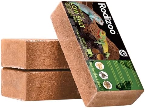 3 Pcs Organic Coconut Fiber Substrate, Biodegradable 100% Natural Coco Soil Brick, Multipurpose Eco-Friendly Terrarium Bedding for Reptiles, Tortoise, Bearded Dragon, Gecko, Snake & Amphibians