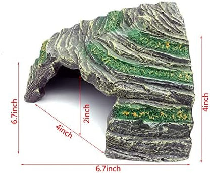 JIHAQUA Terrarium Decor Reptile Hide Reptile Hides and Caves, Medium
