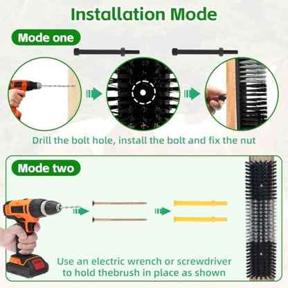 Livestock Scratch Brush for Cattle, Horses, Goats, Cow, Durable Scratching Brush, Massage Grooming Tool for Healthy Coat, Relieves Itching, Easy Install on Fence Posts(2pcs, Black)