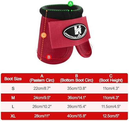 Horse Bell Boots for Outdoor Sports(Crimson Red, XL)