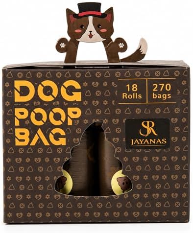 BPI Certified Compostable Dog Poop Bags, 18 Rolls 270 Bags, Coffee-Scented Extra Thick Leak-Proof Waste Bags, Meets ASTM D6400 Standard
