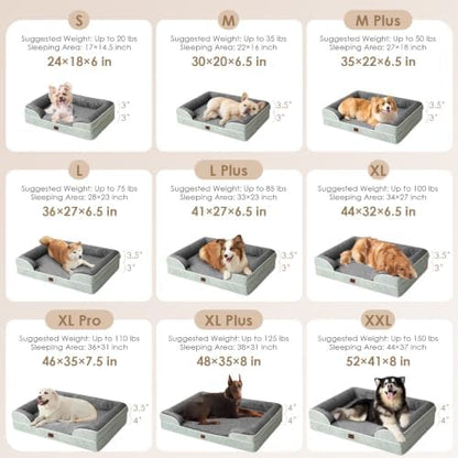 EHEYCIGA Orthopedic XXL Dog Bed, Waterproof Washable XL Big Pet Bed 46"