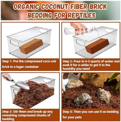 Legigo 6 Pack Coconut Fiber Substrate, Natural Coco Coir Reptile Bedding
