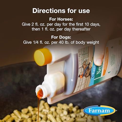 Farnam Next Level Joint Supplement for Horses & Dogs, Helps Maintain Connective Tissue to Ease Stiffness Due to Daily Activity, Joint Supplement for Dogs and Horses, 16 oz, 16-Day Supplyx