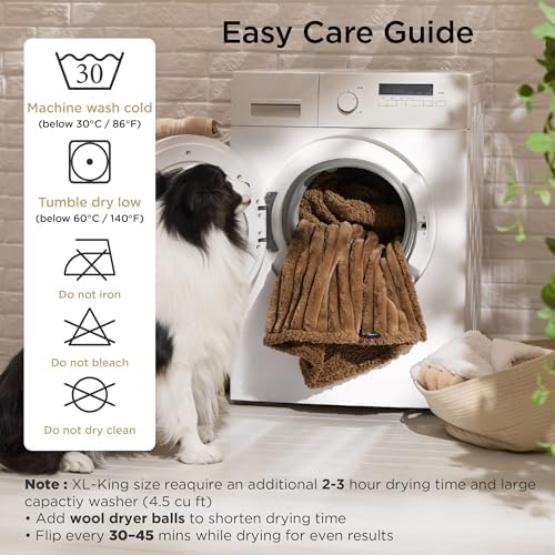 Bedsure ComfyFleece™ Waterproof Blanket for Bed, Twin（60"x80"） Camel Brown