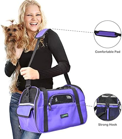 JESPET Soft-Sided Airline-Approved Dog & Cat Carrier Travel Bag