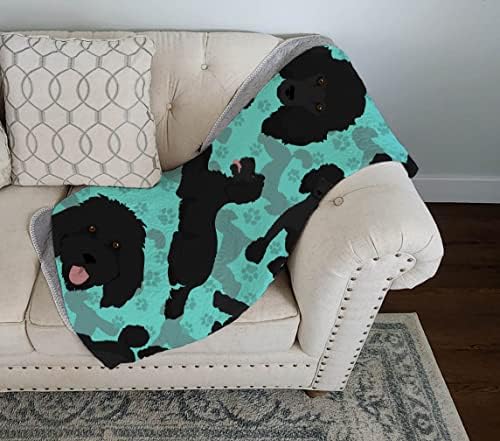 Caroline's Treasures MLM1022LQB Black Standard Poodle Quilted Blanket 50x60 Artwork Pattern Quilted Throw Blanket for Bed, Couch, Sofa, Soft and Lightweight