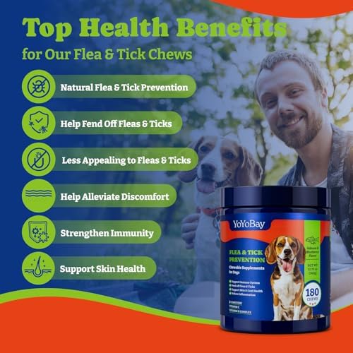 Flea & Tick Prevention for Dogs Chewables,Dog Immune Support Supplement