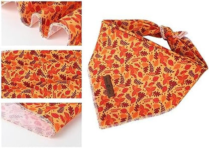 Lionet Paws Fall Dog Bandana for Small Medium Large Dogs, Cat Dog Kerchief Washable Dog Triangle Bibs Scarf for Girl or Boy
