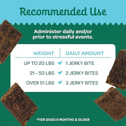 Wholesome Pride Functional Calming Support Turkey Jerky Bites, USA Made Calming Dog Treats - 8 oz