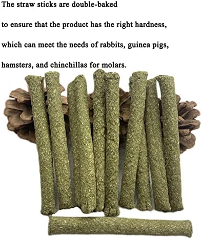 ANDES Rabbit Chew Toys 40pcs Timothy Hay Sticks About 14oz/400g Hamster Molar Snacks Handmade are Perfect Food Accessories for Bunny Guinea Pigs Rats Chinchillas Gerbils (40pcs Timothy Hay Sticks)