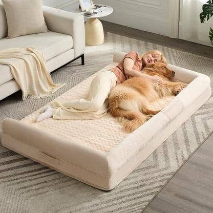 BFPETHOME Orthopedic Washable Human Dog Bed for Adult & Dog Cozy Sleep