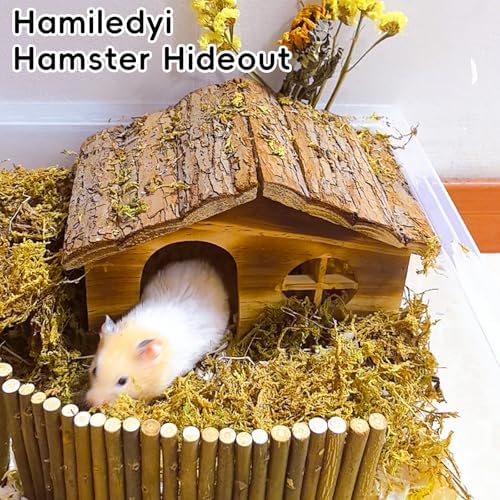 Large Wooden Hamster Hideout House for Gerbils Mouse Mice Syrian Hamster