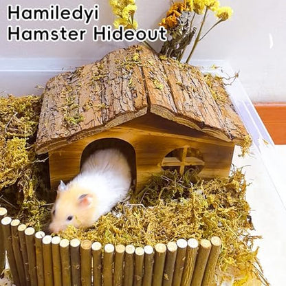 Large Wooden Hamster Hideout House for Gerbils Mouse Mice Syrian Hamster